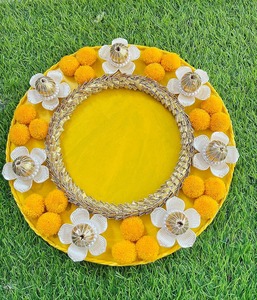Artisanat créatif mariage Haldi cérémonie plateau bague de fiançailles plateau saison de mariage nouveaux modèles anneau cérémonie plaque - Product Image 1