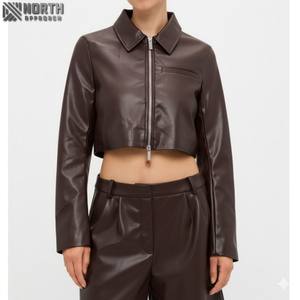 Chaqueta de Cuero para Mujer, Nueva Moda, Ropa de Abrigo de Invierno, Transpirable, Tejida, de Alta Calidad, Personalizada, al por Mayor - Product Image 1