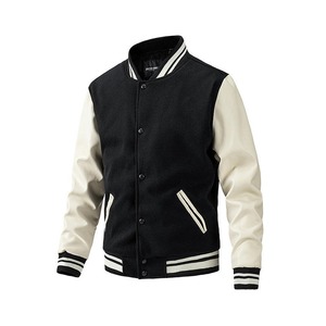 Blouson universitaire homme de haute qualité, broderie personnalisée, vente en gros OEM, en toile, broderie frontale, unisexe, grandes tailles, long - Product Image 1