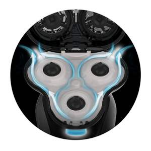 Afeitadora Eléctrica con Sistema de Corte Rotatorio de Láminas, Uso en Seco y Húmedo, Recortadora de Triple Cuchilla, Impermeable IPX7, Lavable, Tipo Reemplazable - Product Image 4