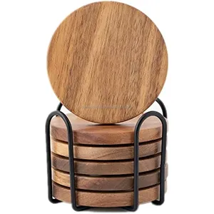 New Simple & Trendy Walnut Bamboo Coasters Set Japanese <b>Wooden</b> Engraving Blanks Classic Mat/Pad Kitchen Dining Drinks Home Decor - Product Image 1