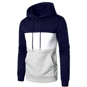 Nueva llegada de los hombres 100% algodón sudaderas Streetwear estampado pulóver diseño contraste Color sudaderas con capucha para deportes de invierno liso teñido - Product Image 2