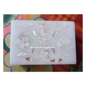 Boîte d'incrustation de marbre faite à la main de haute qualité plusieurs couleurs conception d'incrustation de perle de mère plusieurs conceptions article d'emballage de bijoux de marque - Product Image 1