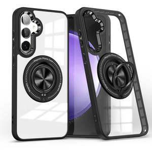 Étui magnétique avec anneau rotatif pour Samsung Galaxy S25 Edge, noir - Product Image 1