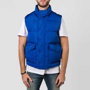 Chaqueta acolchada de plumón ligera personalizada para hombre, chaleco de nailon de invierno con abrigo sin mangas, tela de cuero - Product Image 5