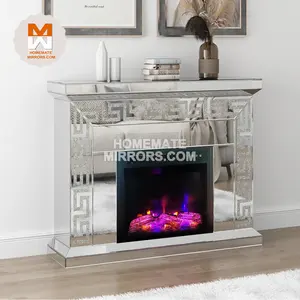 New Design Hot Mirrored Electric Fireplace With Fake Fire
