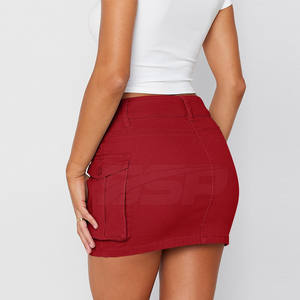 Faldas Vaqueras Casuales de Algodón 100% Transpirable de Alta Calidad al por Mayor para Mujer, Falda Mini de Cintura Natural, Color Sólido Personalizado - Product Image 6