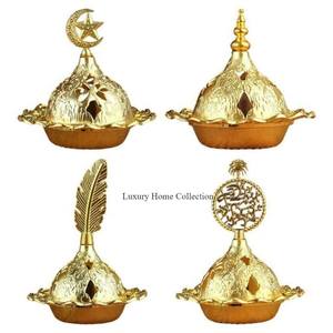 Brûleur d'encens en métal de couleur noir et or et porte-encens Bakhoor logo personnalisé en gros disponible au prix le plus bas - Product Image 6