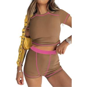 Ropa de mujer verano 2025 venta al por mayor Loungewear conjunto de 2 piezas mujeres conjuntos de mujeres logotipo personalizado ropa de salón conjunto de 2 piezas mujeres - Product Image 4