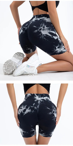 Short de yoga taille haute Tie Dye pour femmes Short de compression à séchage rapide pour femmes Short de fitness serré - Product Image 5