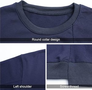เสื้อสเวตเชิ้ตคอกลมสีน้ำเงินกรมท่าสำหรับผู้ชาย ทรงปกติ ผ้าฝ้าย 100% เฟรนช์เทอร์รี่ - Product Image 5