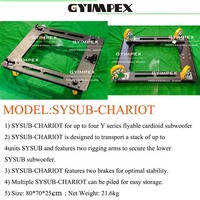 GYIMPEX Chariot de transport au sol personnalisé SYSUB-CHARIOT, composants de subwoofer cardioïde volant 18''+12'', acier de haute qualité, noir