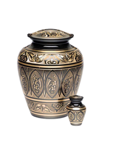 โกศใส่เถ้ากระดูกของผู้ใหญ่หรูหราสง่างามทำจากทองเหลืองเงินทองเป็นมิตรกับสิ่งแวดล้อมดีไซน์ศิลปะสไตล์อเมริกัน - Product Image 1