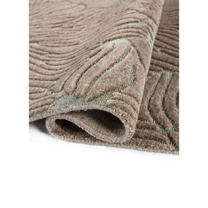 พรมขนสัตว์ถักมือสีน้ำตาลเบจลายดอกไม้รูปสี่เหลี่ยมผืนผ้าขนาด 9x12 ฟุต สำหรับตกแต่งบ้าน ห้องนั่งเล่น ห้องโถง รุ่น Aiwz-1001 - Product Image 2