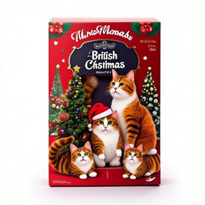 Figuras Navideñas de Gatos Británicos de Pelo Corto, Paquete de 5 - Product Image 2