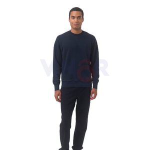 Sweat-shirt à col rond personnalisé pour hommes, manches longues, 100% coton uni, pull d'hiver en polaire décontracté, logo brodé, imprimé de créateur - Product Image 6