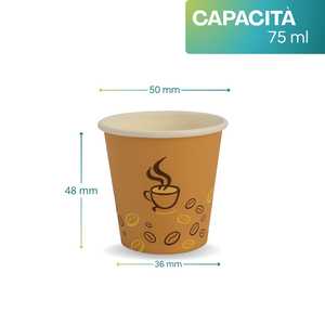 1600 marrone 75ml eco-friendly usa e getta tazze di carta per caffè e caldo/freddo bevande organiche e 100% biodegradabili - Product Image 2