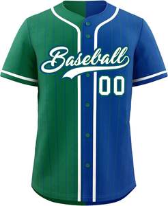 Maillot de baseball personnalisé tissu maille à séchage rapide chemise de softball boutonnée style professionnel matériel en sergé lettres brodées aspect USA - Product Image 5