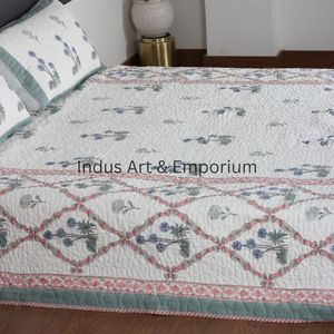 Ndian-colchas de algodón con estampado a mano, cobertor acolchado de algodón, venta al por mayor - Product Image 1