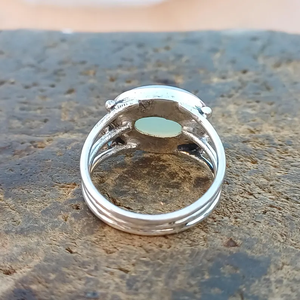 Opale Gemstone Ring Fine Jewelry 925 Sterling Silver Handmade Natural Stone Ovale Cabochon Ethiopian Opal Ring Wholesale - Product Image 4