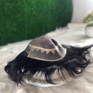 Zaraa, peluca con cierre Frontal de encaje para hombre, pelo Remy indio, cuerpo recto rizado, estilos de ondas de agua, Base dividida, tupé de textura de 28mm - Product Image 2