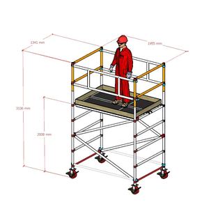 गर्म 2-10 मीटर बहुउद्देशीय एल्यूमीनियम मचान टावर निर्माण के लिए एल्यूमीनियम मोबाइल मचान - Product Image 2