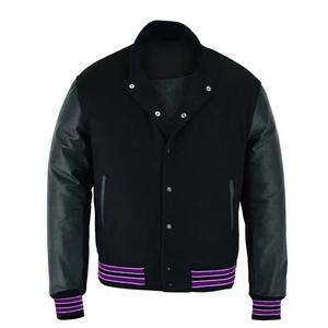 Chaqueta Bomber Negra para Hombre, Gruesa, Impermeable, 100% Seda, Puños y Dobladillo Elásticos Acanalados, Estilo Urbano Clásico, OEM Personalizado, Invierno, Casual, de Lana de Oveja - Product Image 6