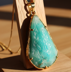 Cadena delicada de Plata de Ley 925 para uso diario, colgante con forma de gota de amazonita Natural Bohemia, colgantes de moda curativos - Product Image 5