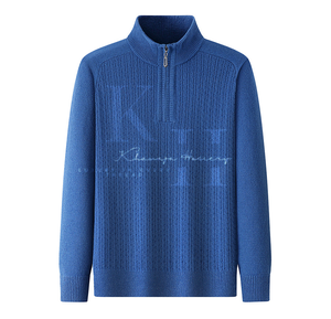 Jersey informal para hombre, suéter personalizado de algodón suave con media cremallera para Primavera, otoño e invierno, prendas de punto - Product Image 2