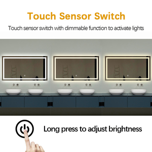 Espejo de <span class=keywords><strong>Baño</strong></span> LED sin Marco con Retroiluminación y Luz Frontal, Táctil, Regulable, Antivaho, Rectangular, de Pared - Product Image 5