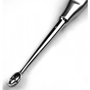 Curette à os brun Cuillère ronde pointue 17cm Manche creux Arbre droit Coupe ovale Acier inoxydable - Product Image 4