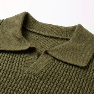 Pull en maille à épaules tombantes et manches longues, pull unisexe asymétrique de couleur unie, col classique pour tenue décontractée 2026 - Product Image 3