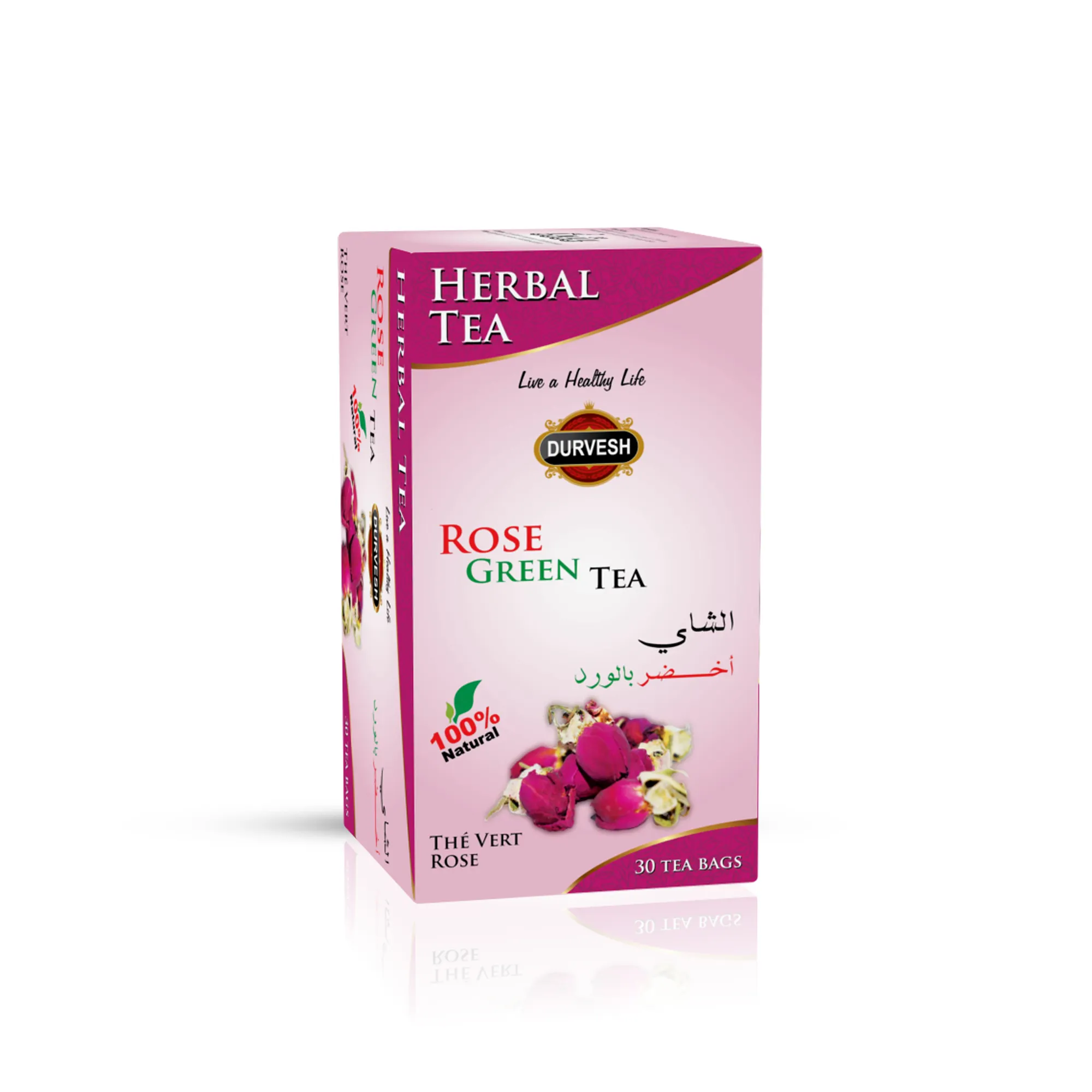 ROSE GREEN TEA 30SACHET PER BOX 24BOX PER CATON 100% PURE & NATURAL TEA