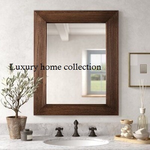 Marco de espejo hecho a mano de estilo vintage hecho a mano con madera natural y tallado detallado a mano para decoración de pared - Product Image 3