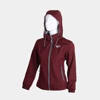 Veste à capuche innovante pour femme en tissu non tissé thermocollé, coupe sans couture, couleur café foncé, fermeture éclair, coupe-vent, service OEM NP