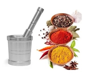 Aluminium Okhali Mortar <b>and</b> Pestle <b>Set</b> Food Grade Durable Eco-Friendly Crushing & Grinding Bowl - Product Image 6