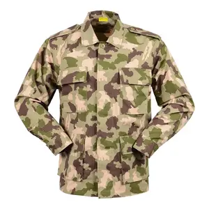 나이지리아 사용자 정의 65/35 TC 작업복 재킷 야외 사냥 Ripstop 네 우드랜드 위장 전투 위장 세트 전술 유니폼