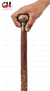 Palo de bastón marrón hecho a mano, perilla victoriana de diseñador de latón náutico hecha de madera, regalos novedosos de Calvin Handicraft - Product Image 3