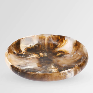 Bol décoratif artisanal en résine écologique brun ambre, modèle ange, plat unique pour servir, cuisine, salle à manger, maison moderne, table - Product Image 4