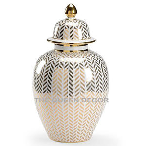 Classique élégant en aluminium métal forme émail finition décoratif gingembre pot créatif artisanal maison Accent impression Durable - Product Image 3