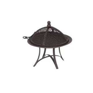Antique Finished Metal <b>Fire</b> <b>Pit</b> With Spark Screen & Poker For Home Garden Indoor Outdoor Decorative Wood Burning <b>Fire</b> <b>Pit</b> - Product Image 5