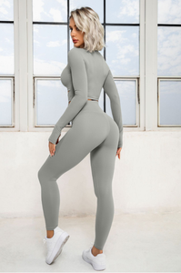 New Custom Logo Winter New Quick Dry Sportswear <b>Leggings</b> And Bra Set Ladies High Elastic Yoga Set - Product Image 2