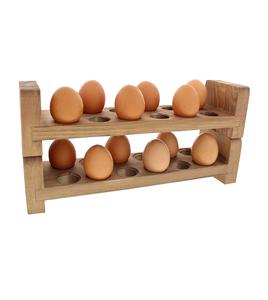 ที่ใส่ไข่สำหรับตู้เย็นและเคาท์เตอร์2ที่เป็นไม้แบบวางซ้อนกันได้สำหรับไข่อีสเตอร์24หรือเก็บไข่ - Product Image 1