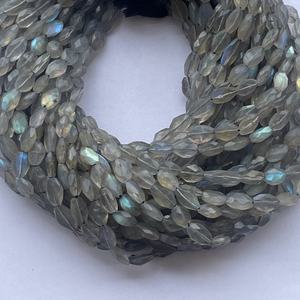 Perles de pierres précieuses ovales facettées en labradorite grise naturelle de 6 mm, 8 mm, 10 mm, brins pour la création de bijoux, qualité AAA, certifiées IGI, faites à la main - Product Image 4