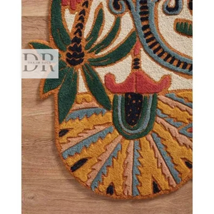 Floral Optimism Hand Tufted 100% Wool <b>Runner</b> <b>Rug</b> High Low Design for Home Bedroom or Gallery Custom Size - Product Image 2