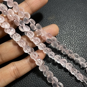 Venta al por mayor de cuentas de cuarzo rosa facetadas, piedras preciosas de color rosa natural, forma de cebolla, suministros de abalorios elegantes, cuentas de piedra - Product Image 2