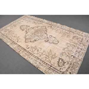 4.9x8.5 ft Vintage Turkish Rug, Large Rug, <b>Brown</b> <b>Wool</b> Rug - Product Image 1