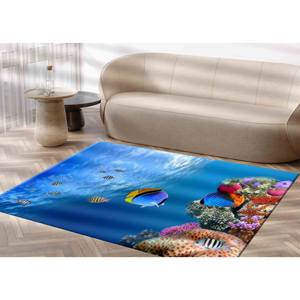 Tapis imprimé Océanique - Vue sur les poissons sous-marins, Tapis de voiture, Tapis d'entrée, Tapis à poils doux - Product Image 4