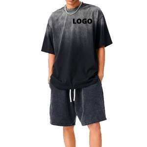 Sun Faded Enzyme Stone Washed Personnalisé Acide Stonewash Vintage Rétro T-shirts Boxy Blanc Distressed Surdimensionné Hommes T-shirts - Product Image 2