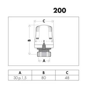 Kit de commande thermostatique Caleffi 4 pièces avec capteur intégré et élément sensible rempli de liquide pour systèmes CVC - Product Image 3